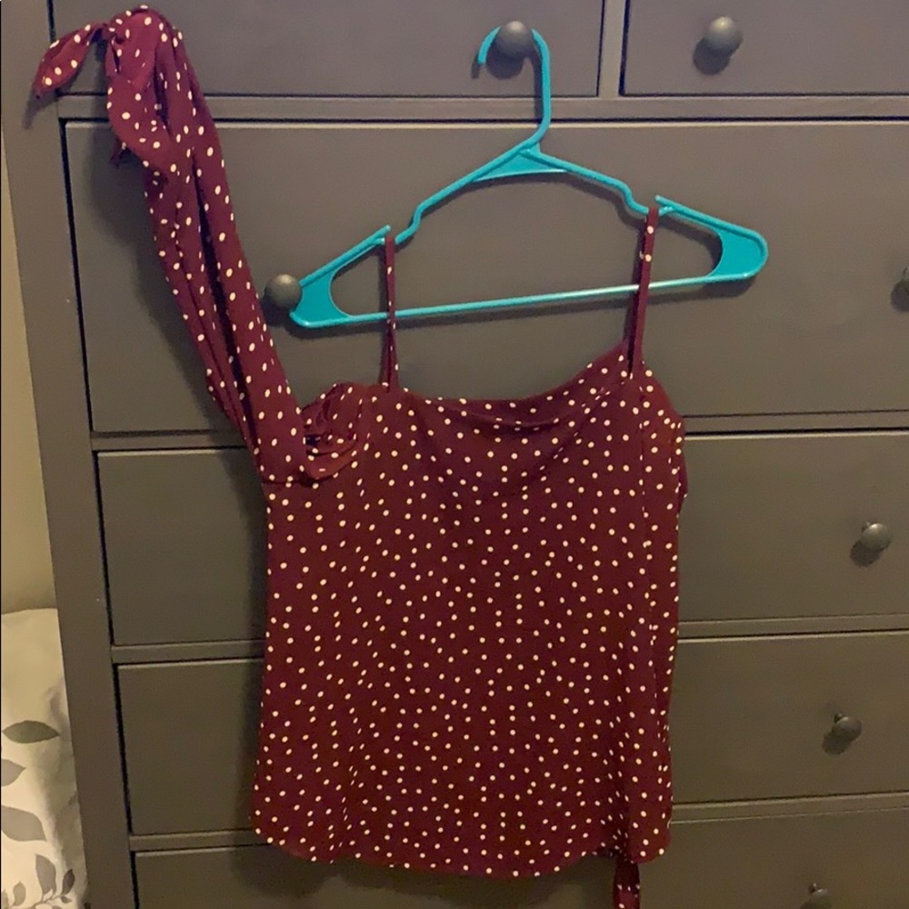 Polka dot off the shoulder blouse